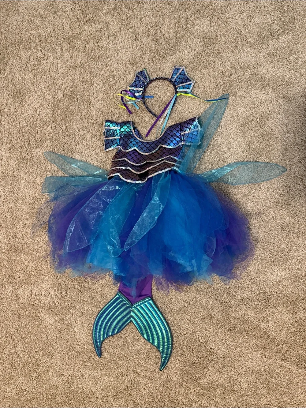 Girls Blue & Purple Mermaid Tutu Costume - Kids